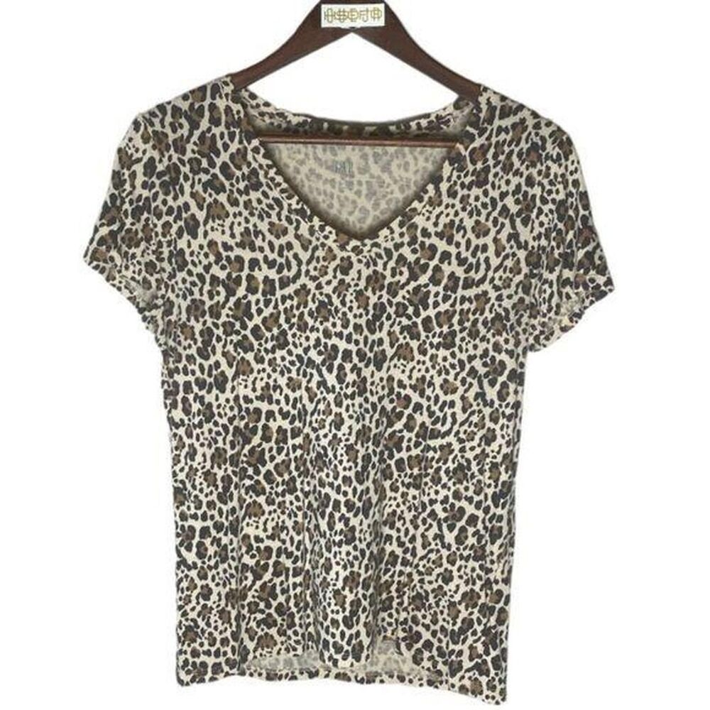 Gap Women's Cream and Brown T-shirt